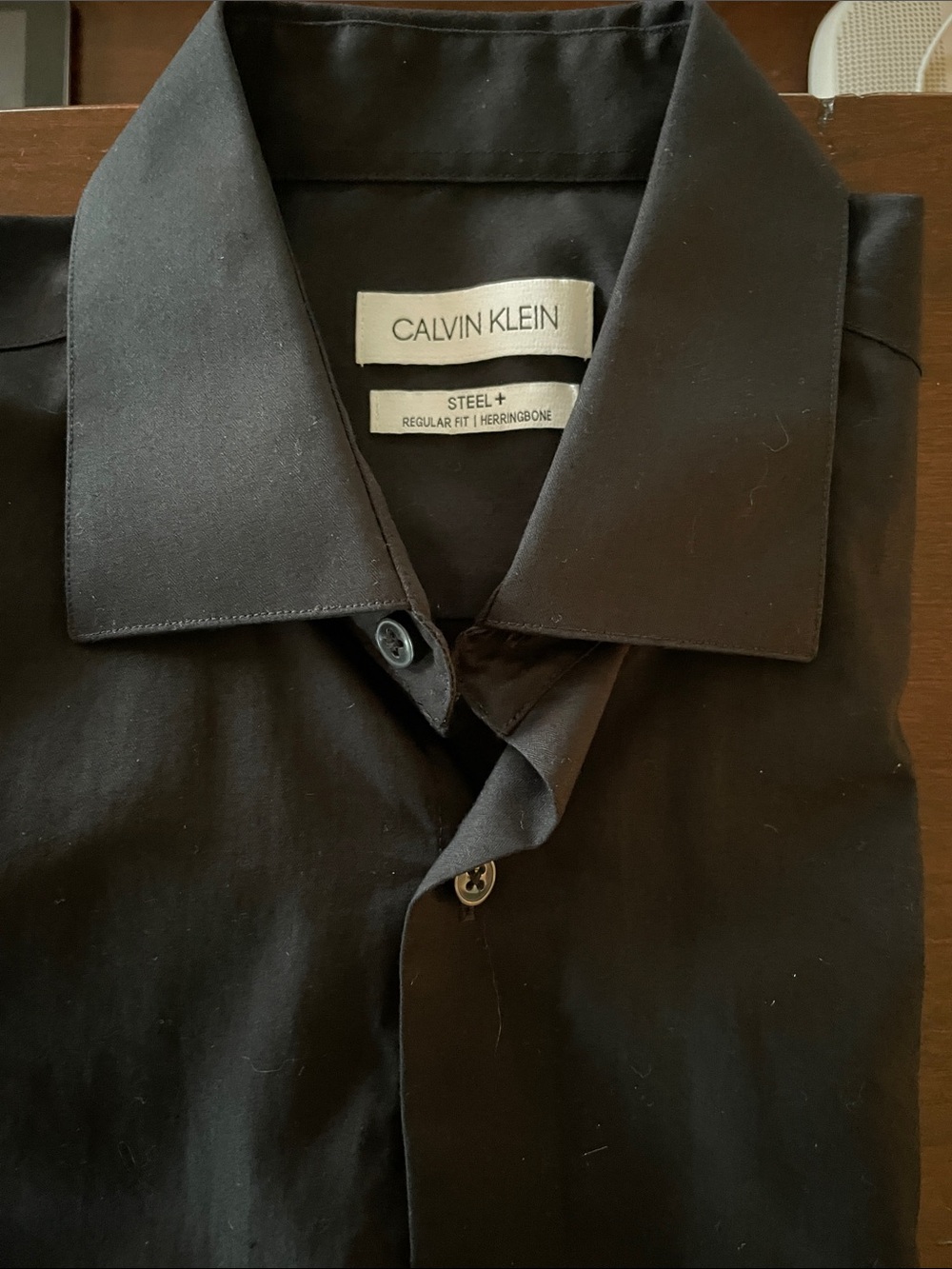 Calvin Klein Men’s Black Dress Shirt Steel Regular Fit 15 1/2 34/35